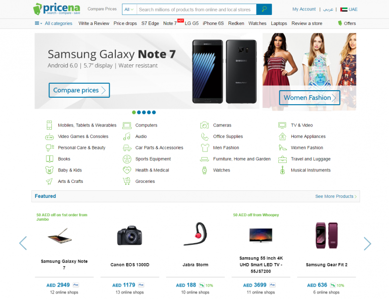 Pricena Price Comparison Website