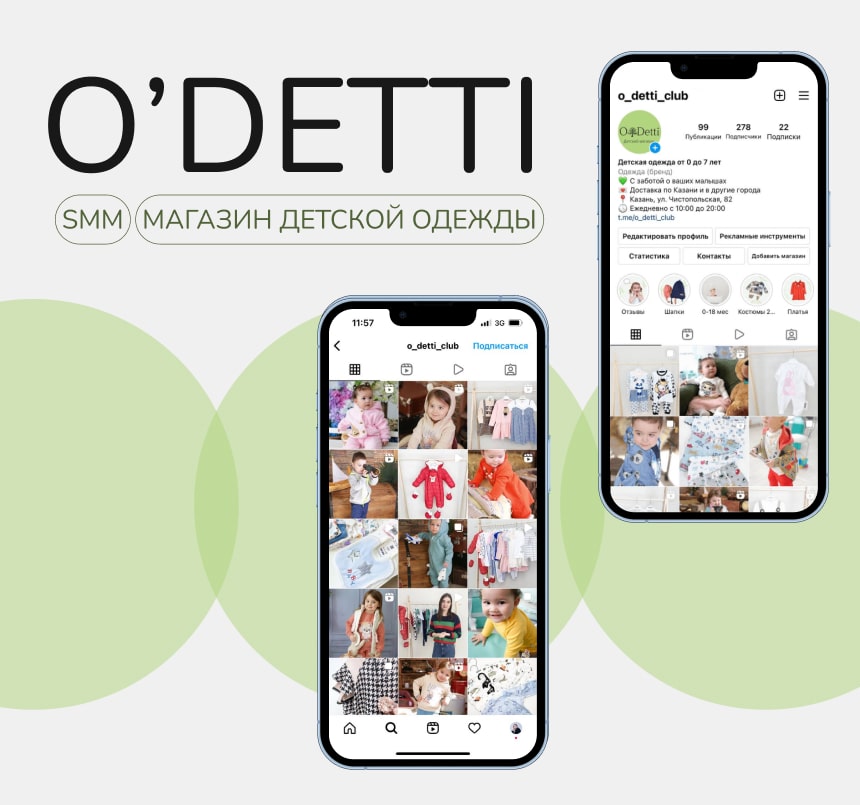 SMM магазина детской одежды «O.Detti»