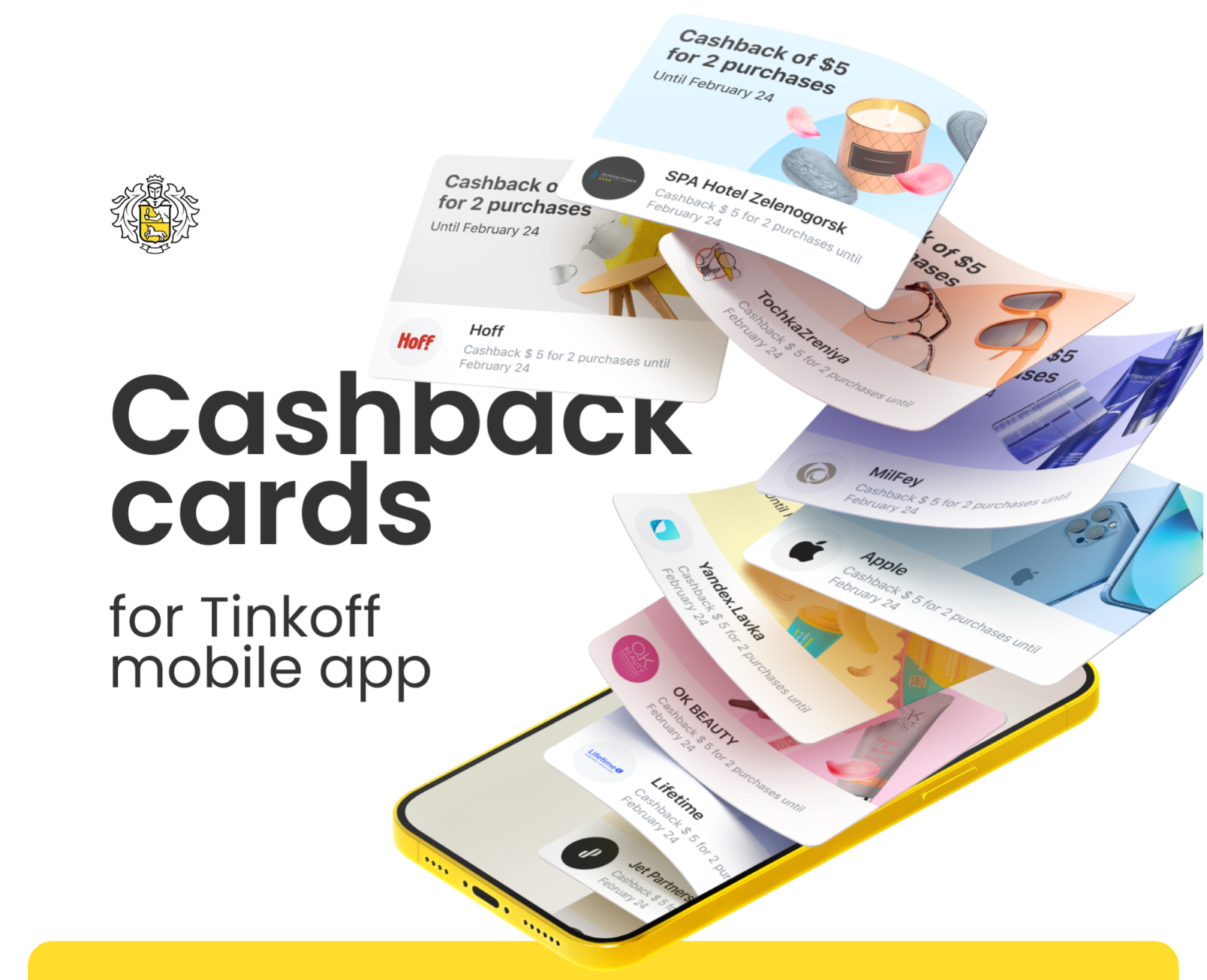 Cashback cards for Tinkoff mobile app