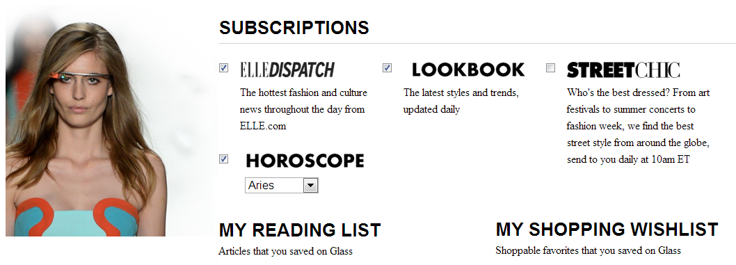 Google Glass App for Elle Magazine