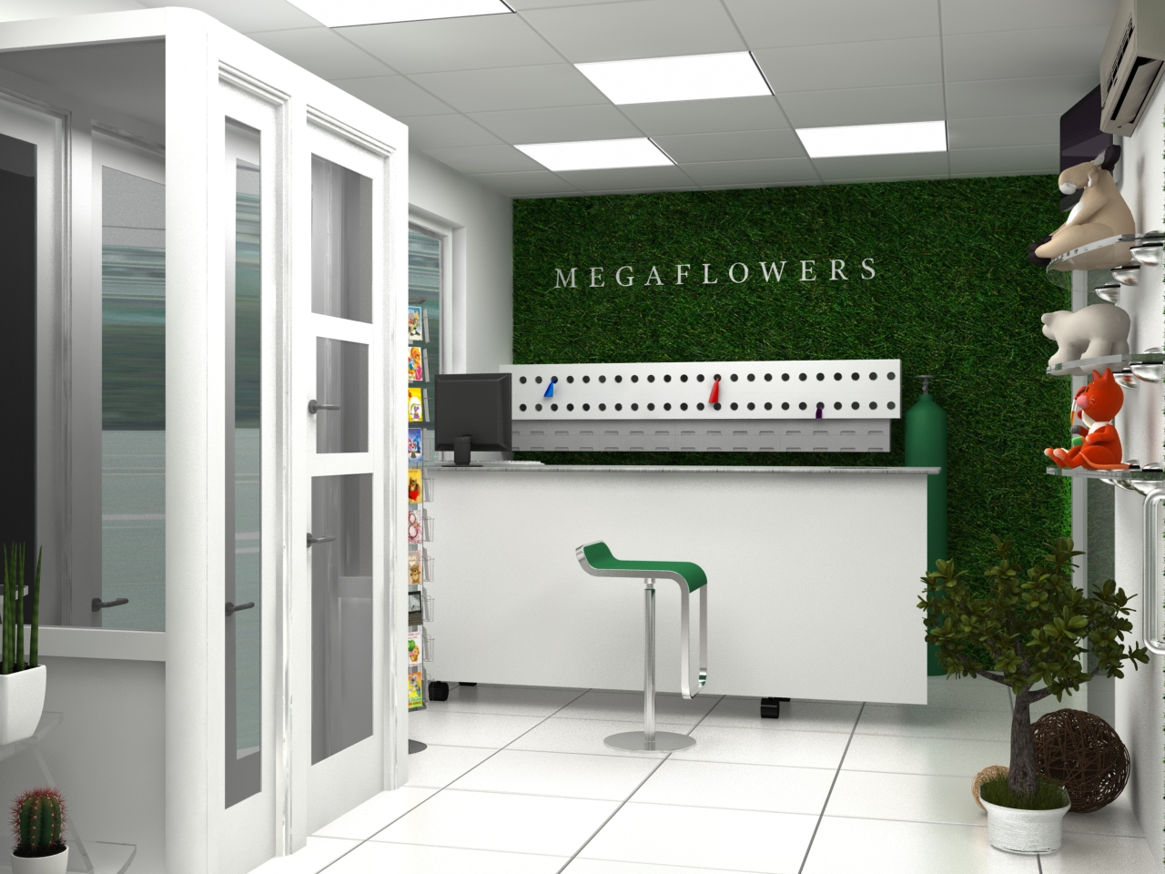 Дизайн интерьера салонов продаж Megaflowers