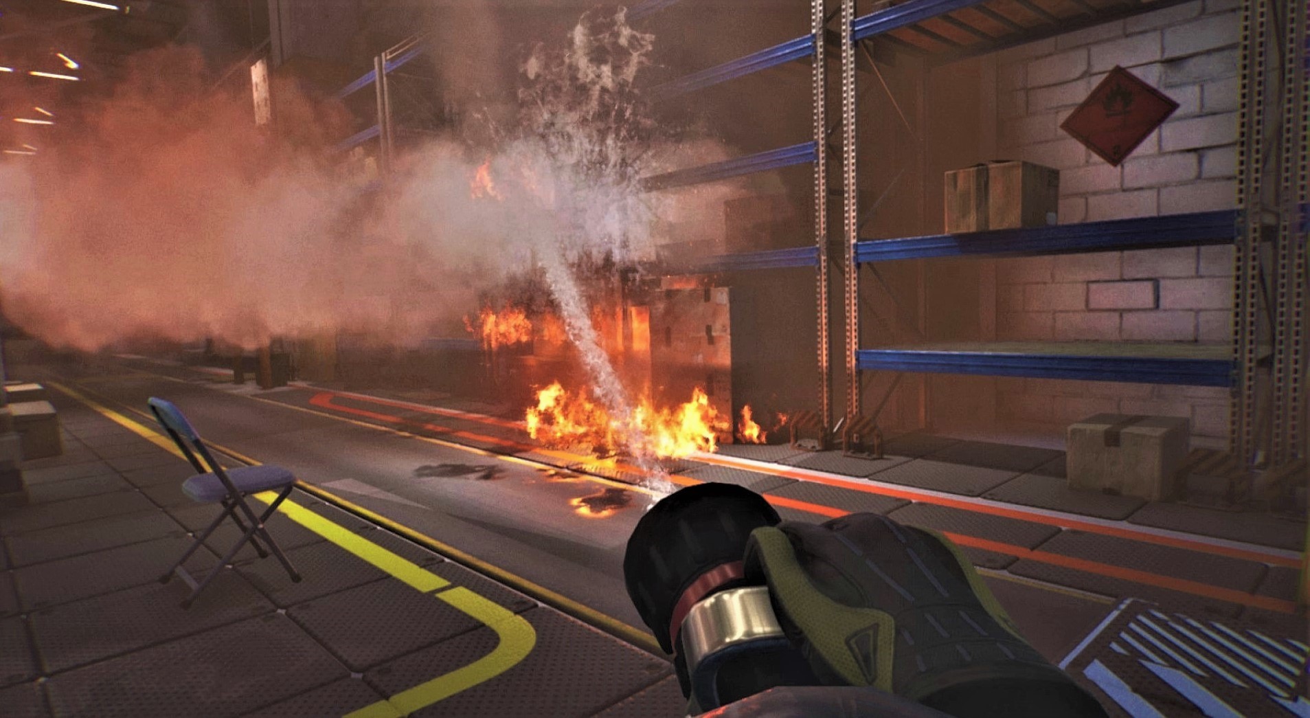 Демонстрация VR-тренажера по отработке навыка тушения пожара