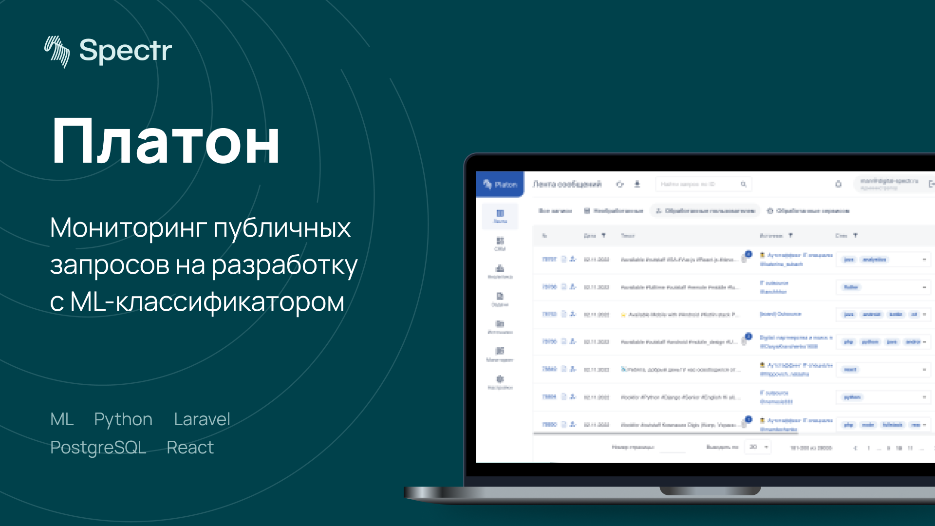 Платон — сервис мониторинга публичных запросов на разработку с ML-классификатором и CRM