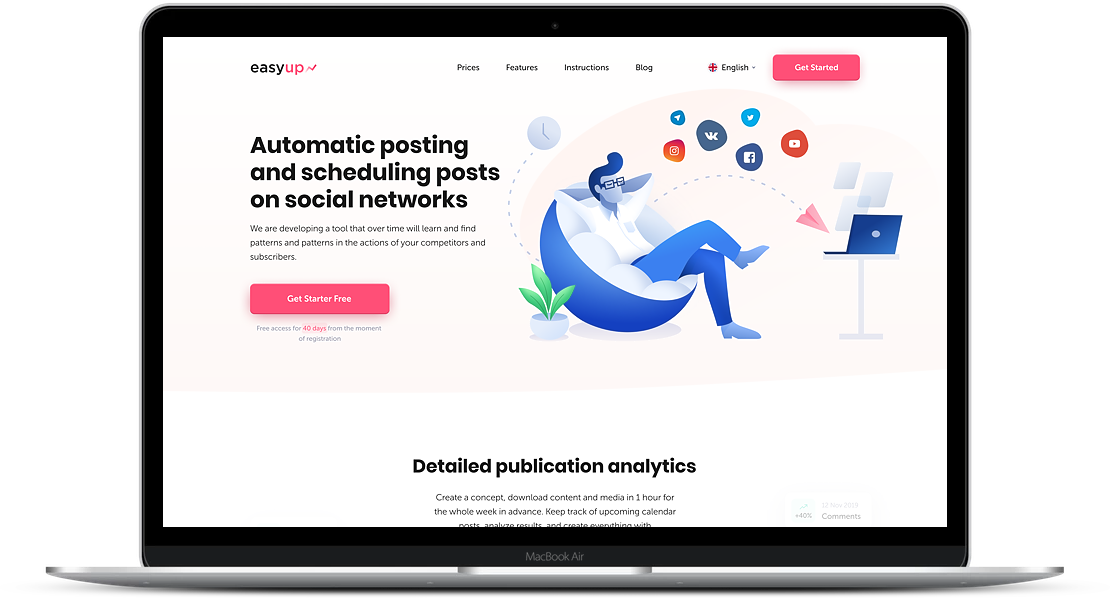 EasyUp — SMM сервис для автоматической публикации записей