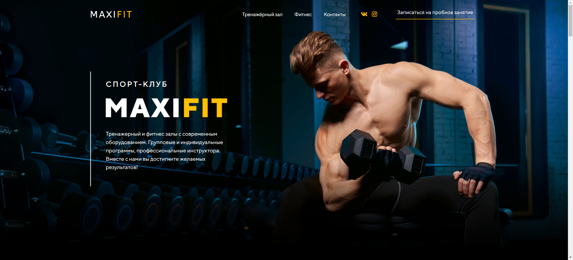 MAXIFIT — Тренажерный и фитнес залы с современным оборудованием