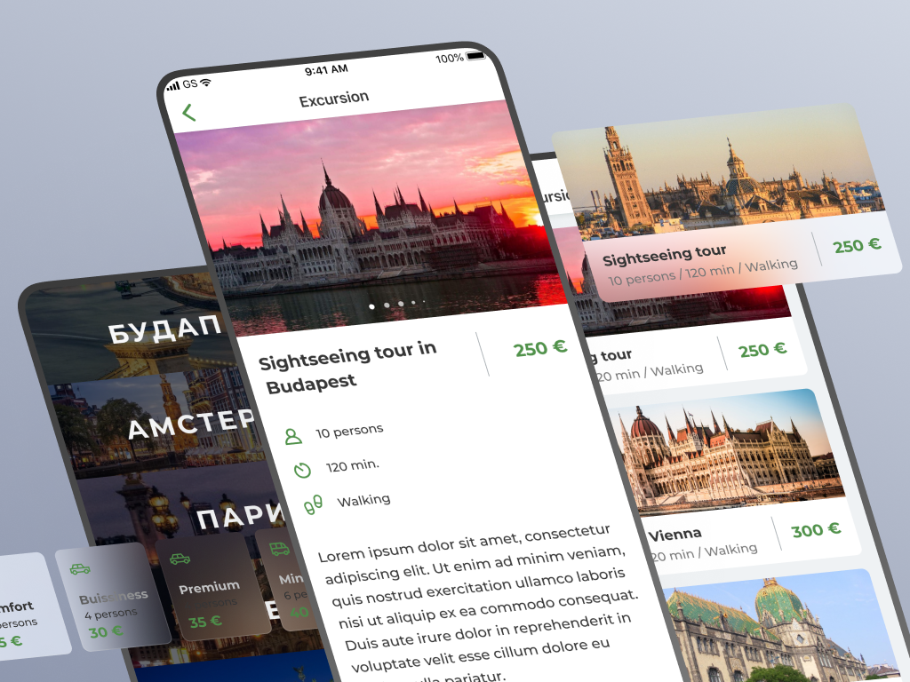 Кроссплатформенное мобильное приложение для заказа трансфера и экскурсий