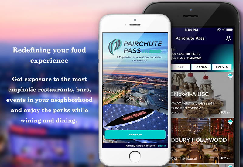 Travel iOS and Android app : PAIRCHUTE 