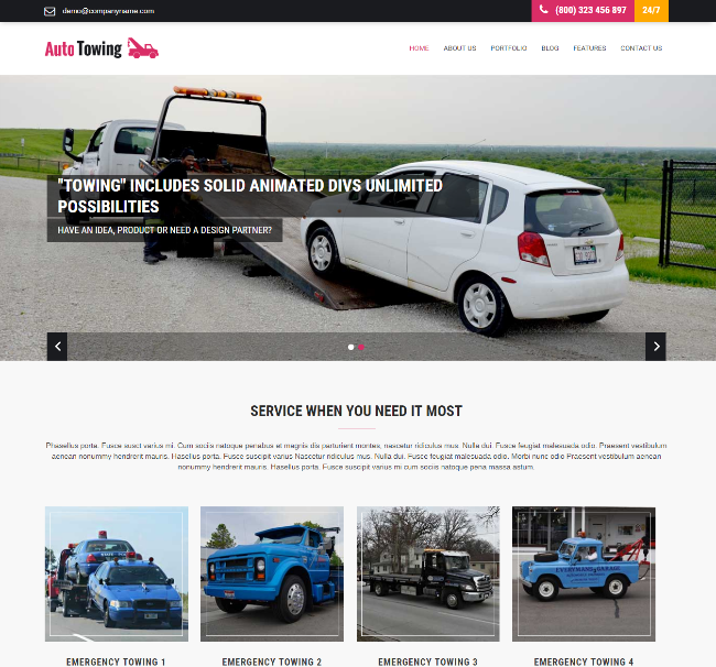 Towing WordPress theme