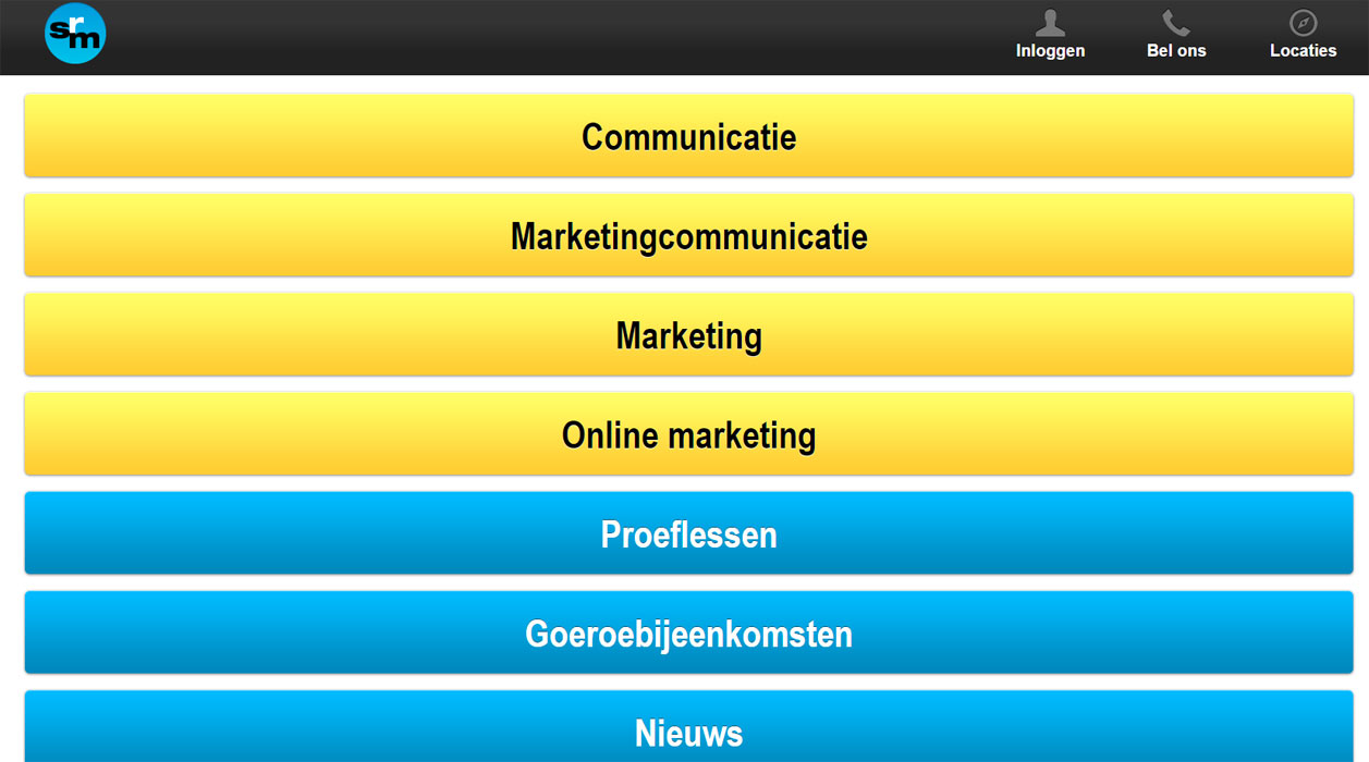 Mobiele website voor marketing opleider SRM