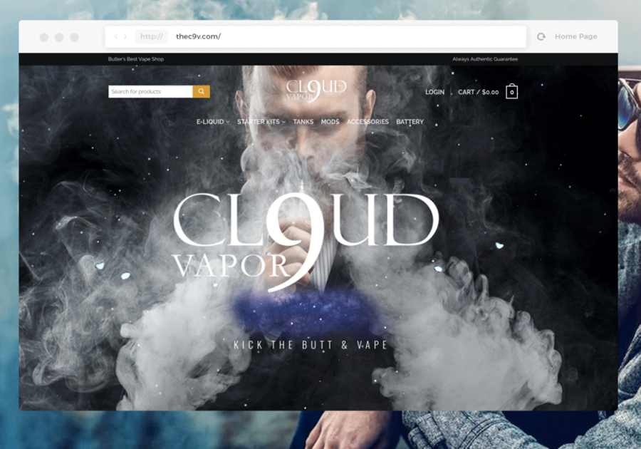 Cloud Vapor: eCommerce Website for Vapor Company